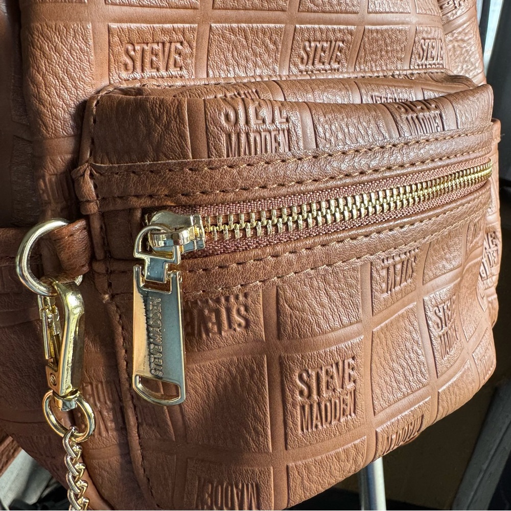 Steve Madden Tan Textured Mini Backpack - Picture 8 of 15